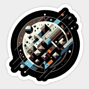 Orbital Odyssey | Geometric Mercury Mission Tee Sticker